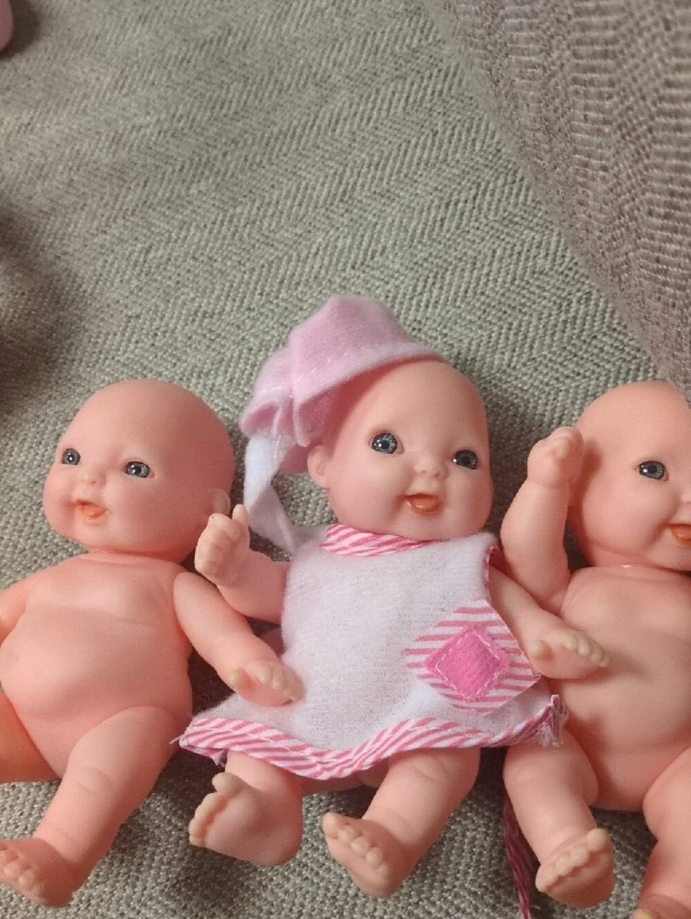 Mini Baby Doll Play Set with Pink and Green Seats - 6-Piece Pretend Play